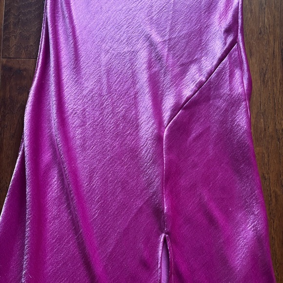 Know One Cares Hot Pink Satin Midi Slip Dress | Size M - Picture 9 of 12